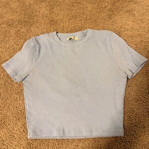 Womens Light Blue Crop Top